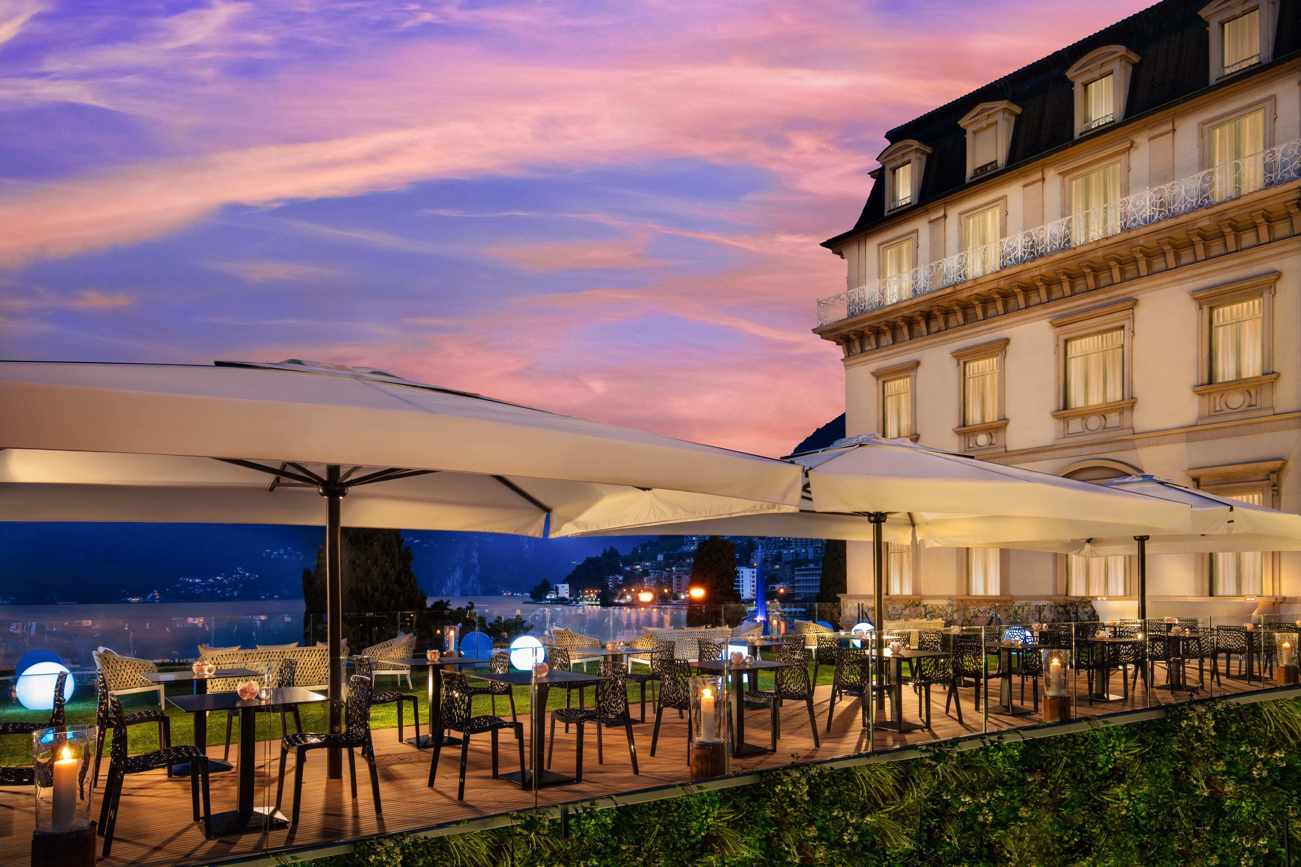 โรงแรมสเปลนดิด รอยัล ลูกาโน ภายนอก รูปภาพ The hotel's terrace