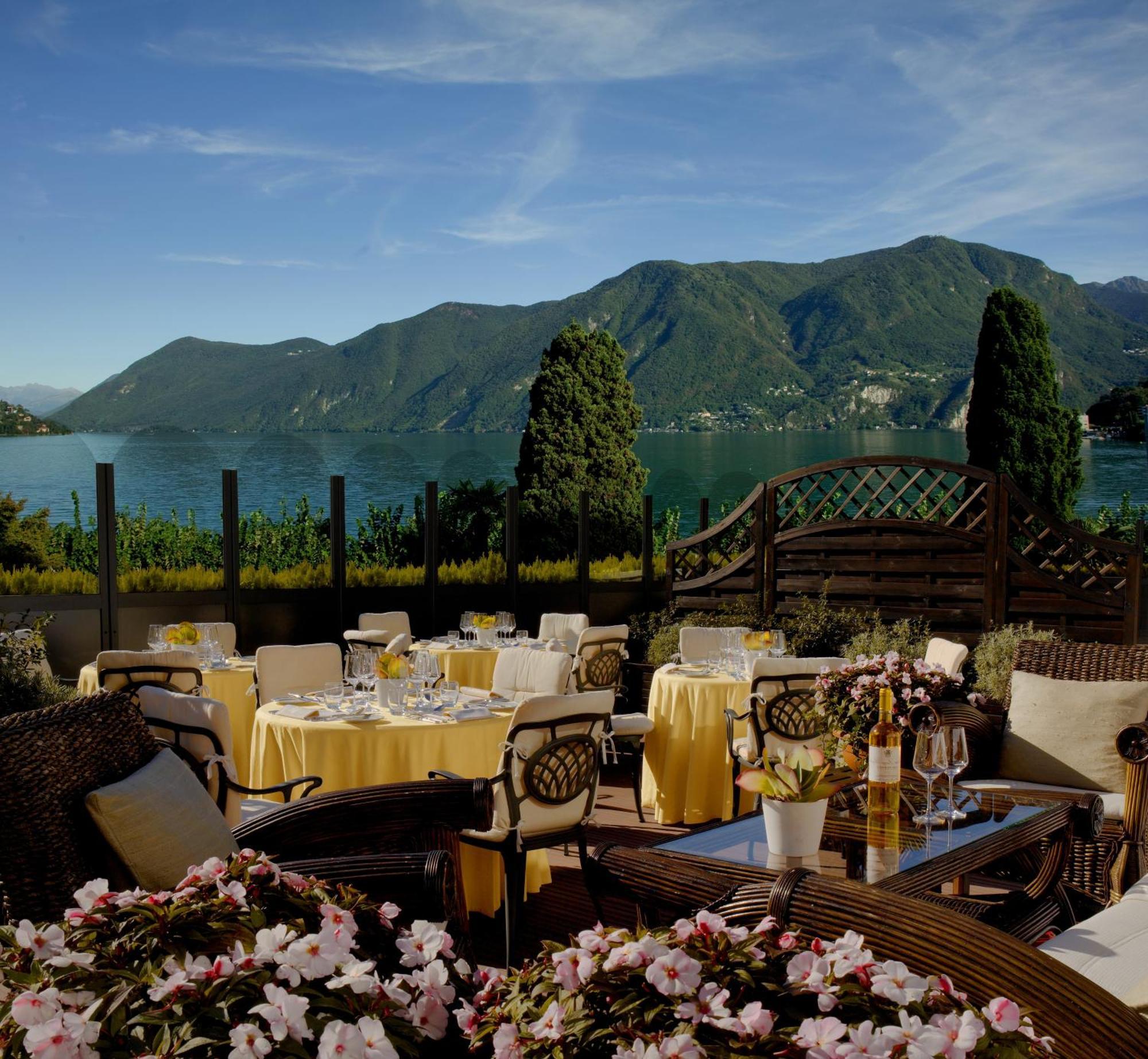 โรงแรมสเปลนดิด รอยัล ลูกาโน ร้านอาหาร รูปภาพ The Lake Como terrace